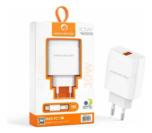 CARREGADOR H' MASTON 30W LIGHTNING (iphone)